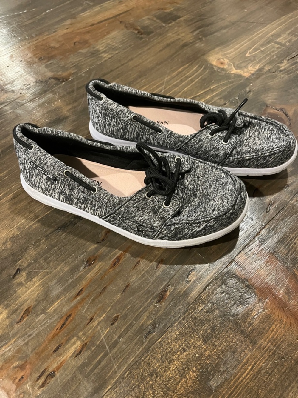 U.S. Polo Assn. Gray & Black Knit Lace-Up Casual Sneakers